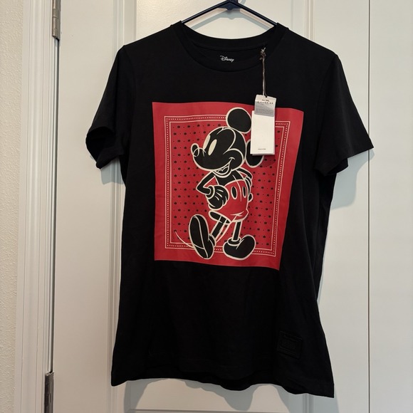 Coach x Disney Tops - Coach x Disney collaboration Mickey Mouse‎ BLACK  T-shirt size S Ladies NWT